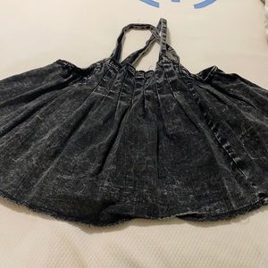 Free people black denim cross back top